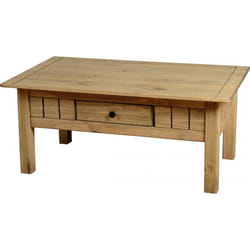 Seconique Panama Solid Waxed Pine 1 Drawer Coffee Table
