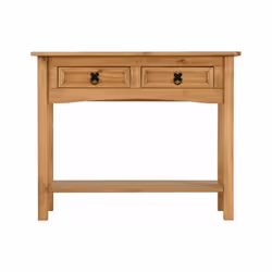 Corona Distressed Waxed Pine 2 Drawer Console Table