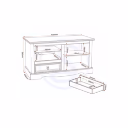 Seconique Corona Mexican Solid Pine 1 Door 1 Drawer Tv Entertainment Unit