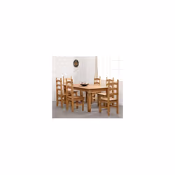 Seconique Corona Mexican Pine 6ft Dining Set - Supplied with 6 Pine Chairs