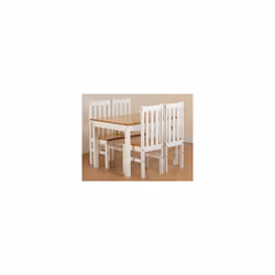 Seconique Ludlow Pine 4 Seater Dining Set - Oak & White Lacquer Finish