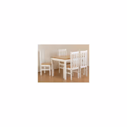 Seconique Ludlow Pine 4 Seater Dining Set - Oak & White Lacquer Finish - Additional view 4