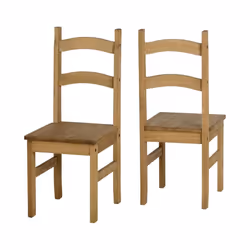 Seconique Distressed Waxed Pine Dining Chairs, Set of 2