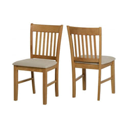 Seconique Oxford Solid Wood Dining Chairs - Mink Microsuede Seat, Set of 2