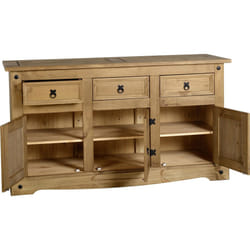 Seconique Corona Mexican Pine 3 Door 3 Drawer Sideboard