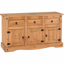 Seconique Corona Mexican Pine 3 Door 3 Drawer Sideboard