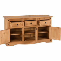 Seconique Corona Mexican Pine 3 Door 3 Drawer Sideboard