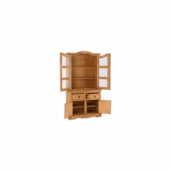 Corona 3' Distressed Waxed Pine/Clear Glass Buffet Hutch