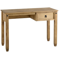 Seconique Corona Distressed Waxed Pine 1 Drawer Study Desk