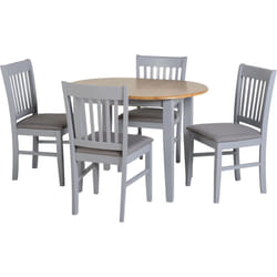 Seconique Oxford Extending Dining Set, Natural Oak and Grey Fabric