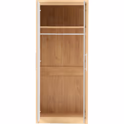 Seville 2 Door Wardrobe Grey High Gloss Light Oak Effect Veneer Hanging Rail