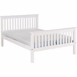 Monaco 4FT Small Double  High Foot End Bed Frame Only - White