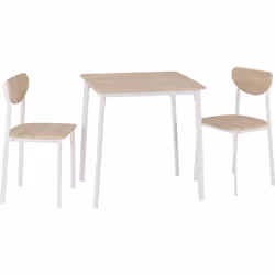 Seconique Riley Small Dining Set - Light Oak Veneer Table & 2 Chairs