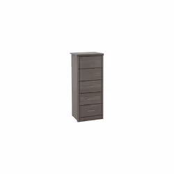 Lisbon 5 Drawer Narrow Chest Black Wood Grain