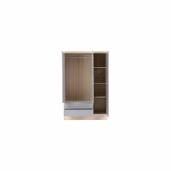 Nevada 3 DOOR 2 DRAWER MIRRORED WARDROBE GREY