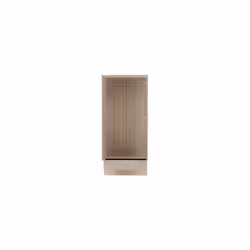 Nevada Wardrobe 2 Door 1 Drawer Oyster Gloss and Oak Finish Drawer Hanging Rail