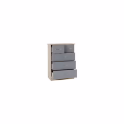 Nevada 3+2 Drawer Chest Grey Gloss/Light Oak Effect Veneer - Additional view 5