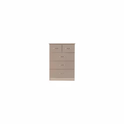 Nevada 3+2 Drawer Chest Oyster Gloss/Light Oak Effect Veneer