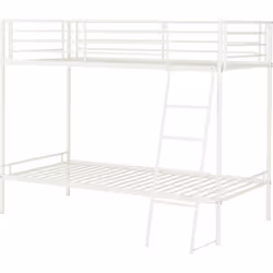 Seconique Brandon Bunk 90 x 190 UK 3ft Single White Metal Bunk Bed Frame