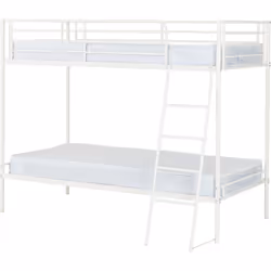 Seconique Brandon Bunk 90 x 190 UK 3ft Single White Metal Bunk Bed Frame