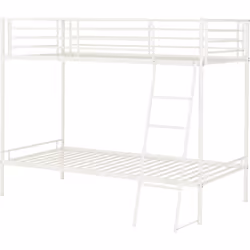 Seconique Brandon Bunk 90 x 190 UK 3ft Single White Metal Bunk Bed Frame