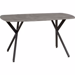 Seconique Athens Black Metal Frame Dining Table - Concrete Effect Top