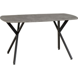 Seconique Athens Black Metal Frame Dining Table - Concrete Effect Top