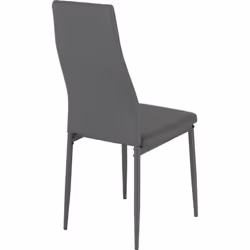 Seconique Abbey Clear Glass Dining Table & 4 Grey Faux Leather Chairs Set - Additional view 8