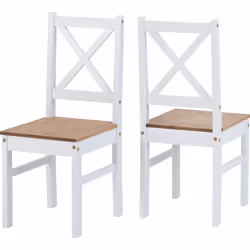 Seconique Salvador Ceramic Tile Top Dining Set - Dining Table & 4 Chairs - White & Pine