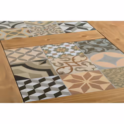 Seconique Salvador Ceramic Tile Top Dining Set - Dining Table & 4 Chairs - White & Pine