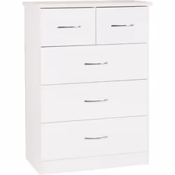 Nevada 3+2 Drawer Chest White Gloss