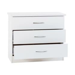 Nevada 3 Drawer Chest White Gloss