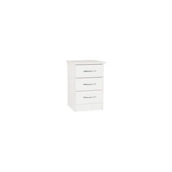 Nevada 3 Drawer Bedside White Gloss