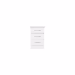 Nevada 3 Drawer Bedside White Gloss