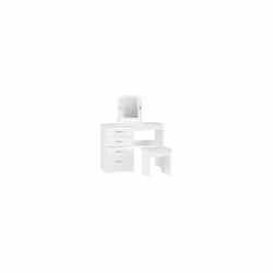 Nevada 4 Drawer Dressing Table Set White Gloss