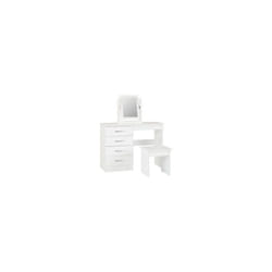 Nevada 4 Drawer Dressing Table Set White Gloss