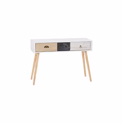 Seconique Nordic 3 Drawer Occasional Table in White/Distressed Effect, One Size