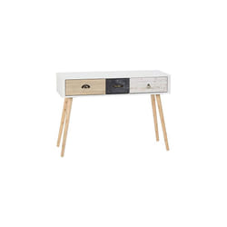 Seconique Nordic 3 Drawer Occasional Table in White/Distressed Effect, One Size