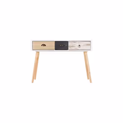 Seconique Nordic 3 Drawer Occasional Table in White/Distressed Effect, One Size