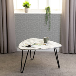 Trieste Coffee Table White Marble Effect Black Legs