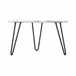 Trieste Coffee Table White Marble Effect Black Legs
