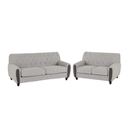 Chester 3 Plus 2 Seater Sofa Upholstered in Grey Fabric 2 Man Del