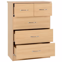 Nevada Bedroom Furniture Range - Sonoma Oak Effect - 3+2 Drawer Chest