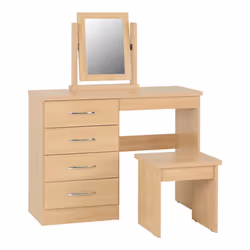 Nevada Bedroom Furniture Range - Sonoma Oak Effect - 4 Drawer Dressing Table