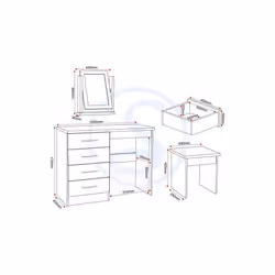 Nevada Bedroom Furniture Range - Sonoma Oak Effect - 4 Drawer Dressing Table