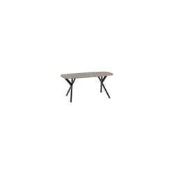 Athens Oval Coffee Table Top Concrete Effect With Black Metal Legs