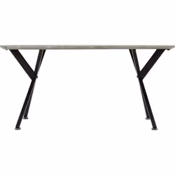 Athens Oval Coffee Table Top Concrete Effect With Black Metal Legs