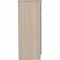 Nevada 5 Drawer 1 Door Low Wardrobe Grey Gloss and Light Oak Effect Veneer - Additional view 5