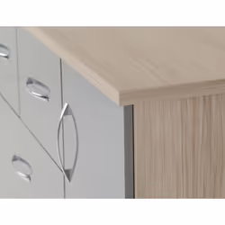 Nevada 5 Drawer 1 Door Low Wardrobe Grey Gloss and Light Oak Effect Veneer - Additional view 7