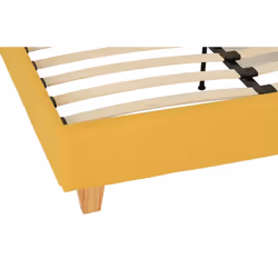 Prado 4'6" Bed Mustard Fabric (Mattress  not included)